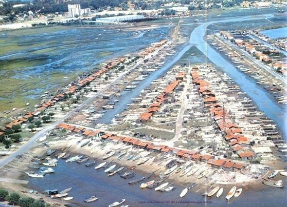 Photo-port-de-La-Teste-prés-salés-ouest-marée-basse-1965