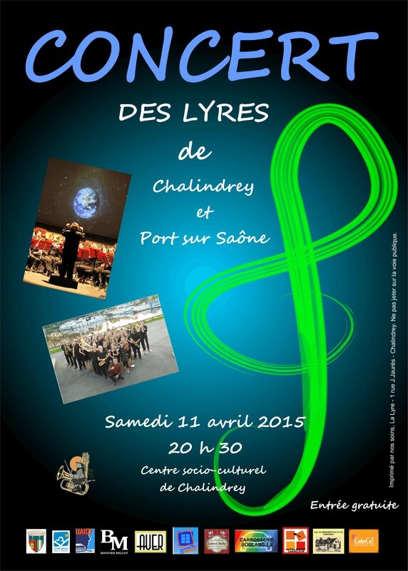 Affiche Concert annuel LA LYRE CHALINDREY AVRIL 2015