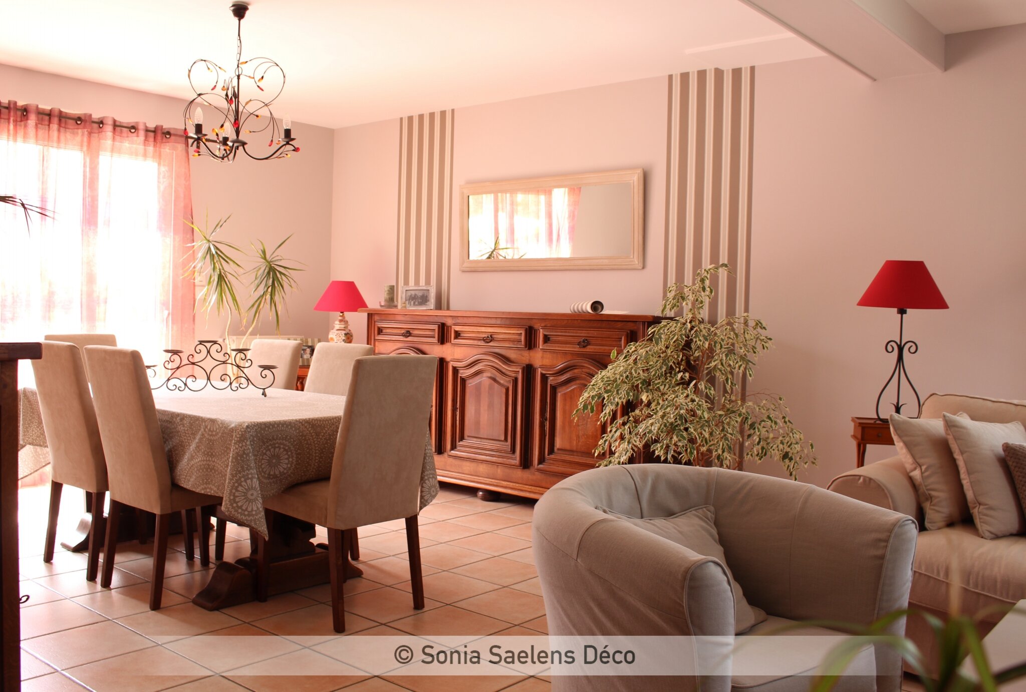 Un salon/séjour à l'ambiance campagne chic sonia saelens déco