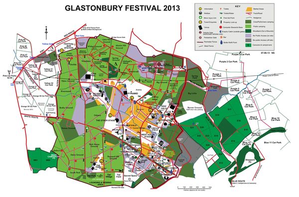 Glastonbury festival 2013 map plan