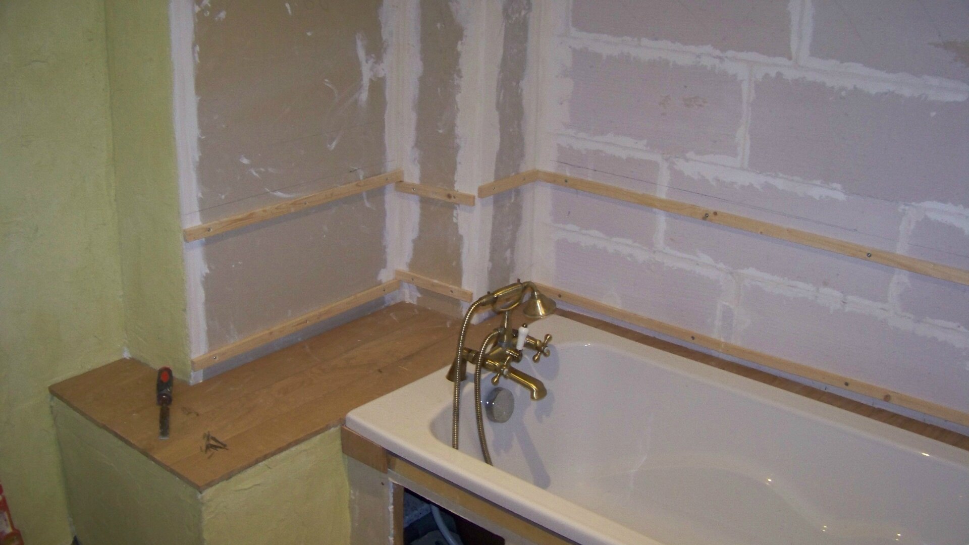 Salle de bains : baignoire réhabilitation d'une bâtisse de 1862