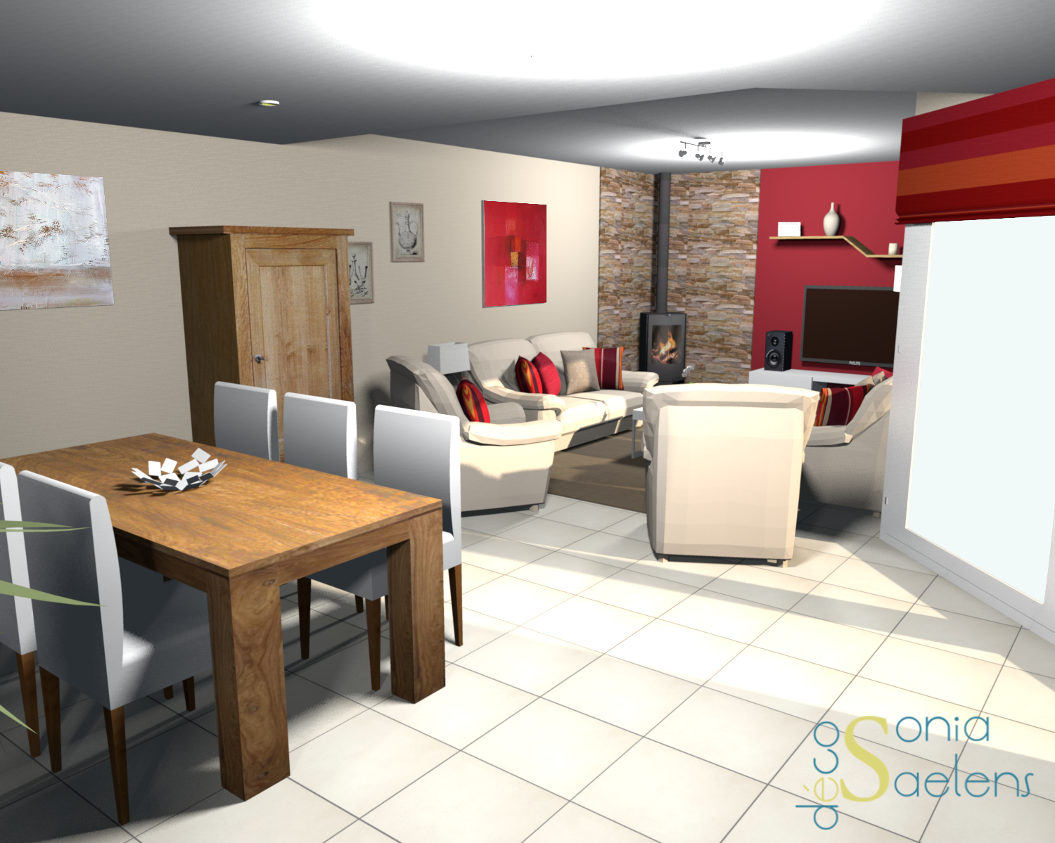 Projet client: relooking d'un salon/séjour sonia saelens déco