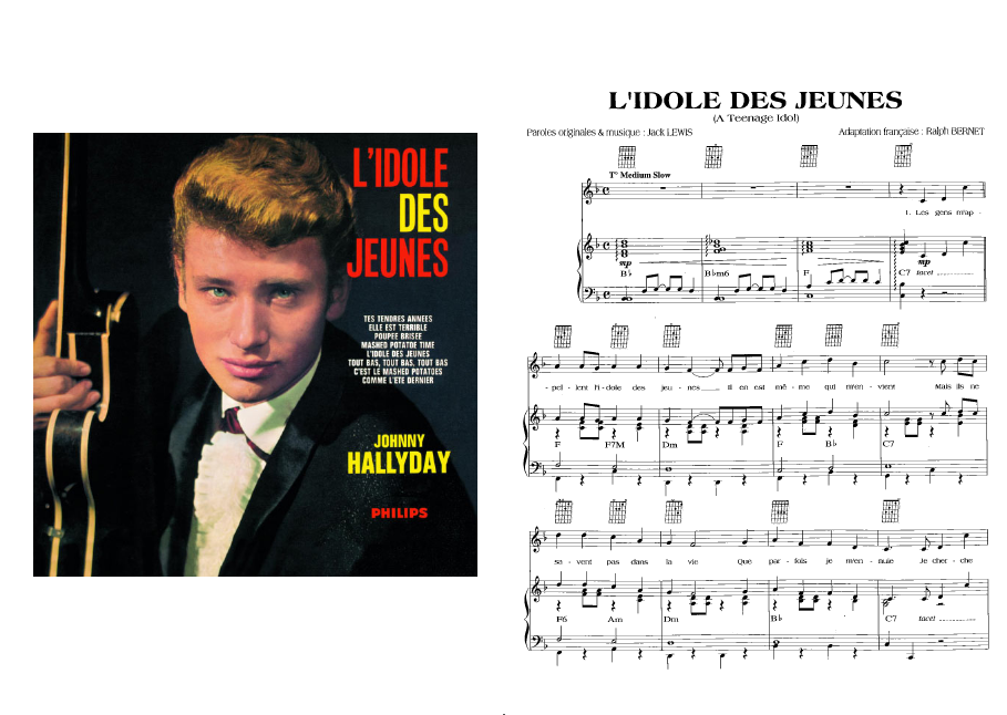 Johnny Hallyday L Idole Des Jeunes Paroles Partition piano l idole des jeunes