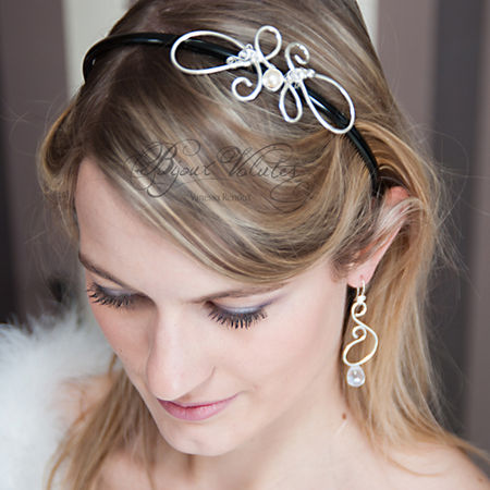 Accessoire cheveux courts mariage rose