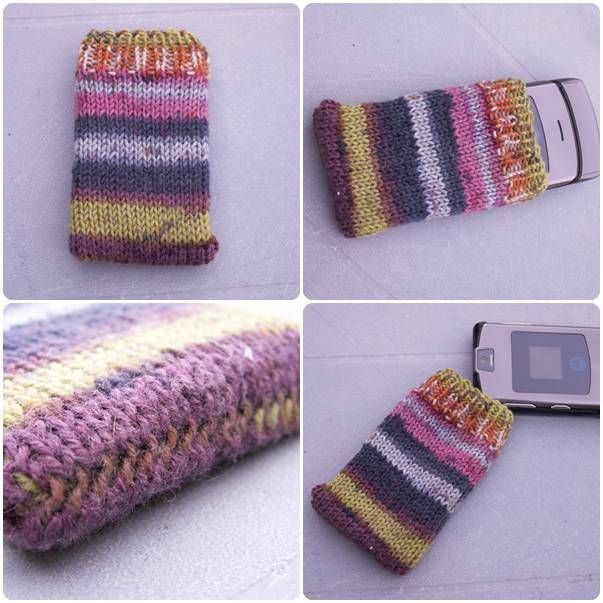 comment tricoter une chaussette pour telephone portable