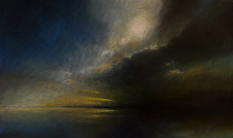 horizon elevation 46, fev 2016, pastel à l'huile, 64 x 40 cm