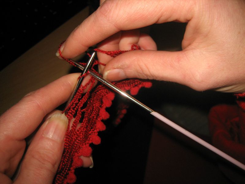 tricoter une echarpe laine papillon