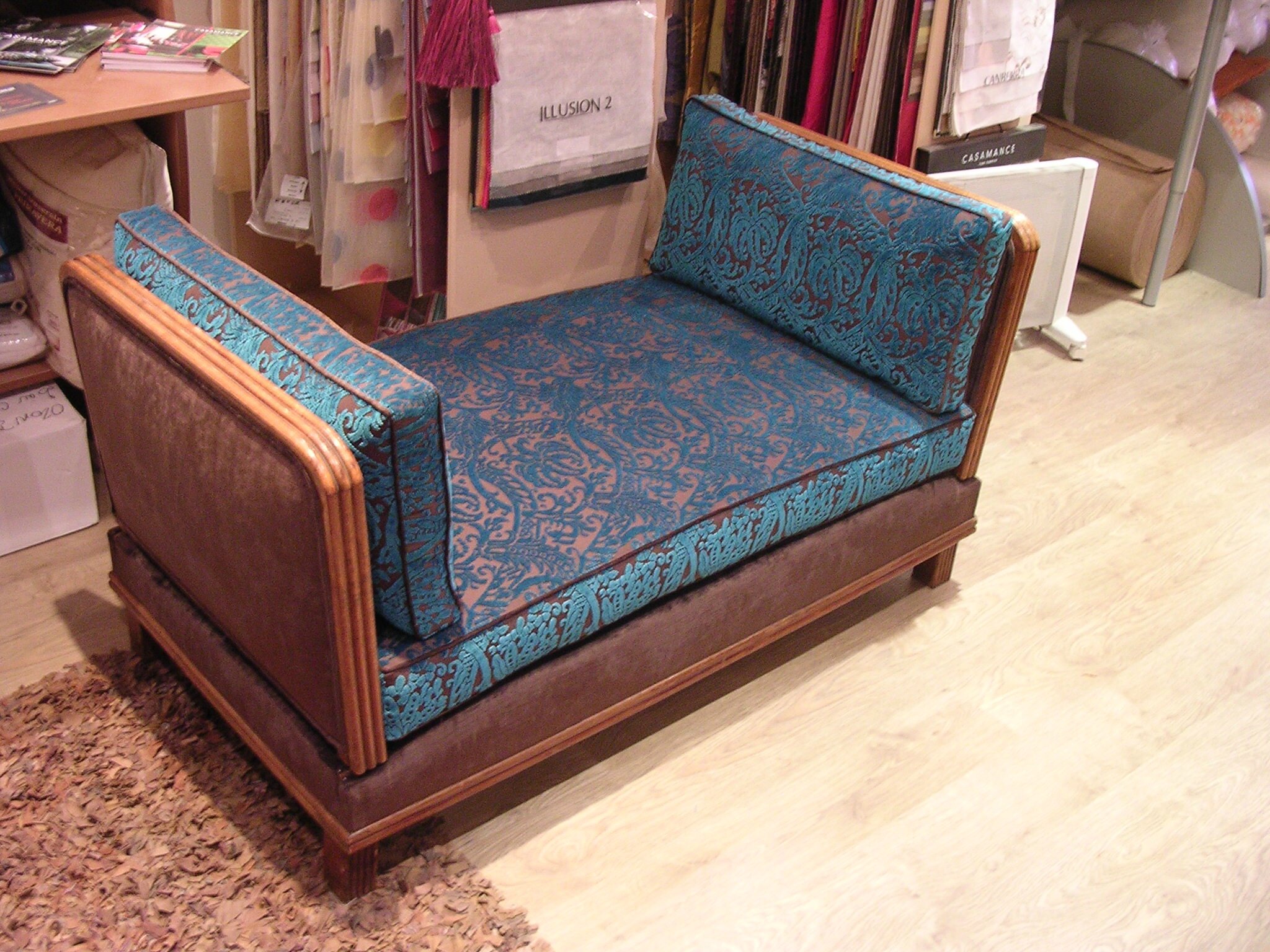 Banquette 1920 de mlle h. tendance chic, tapissier créateur Tissu idee banquette