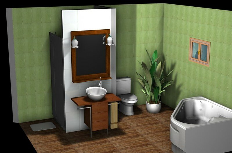 Petite idée du rendu de la salle de bains en 3d... la ... Salle idées bains Plan de
