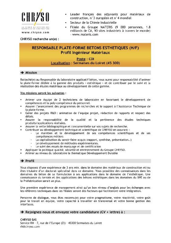 Exemple de CV formulateur