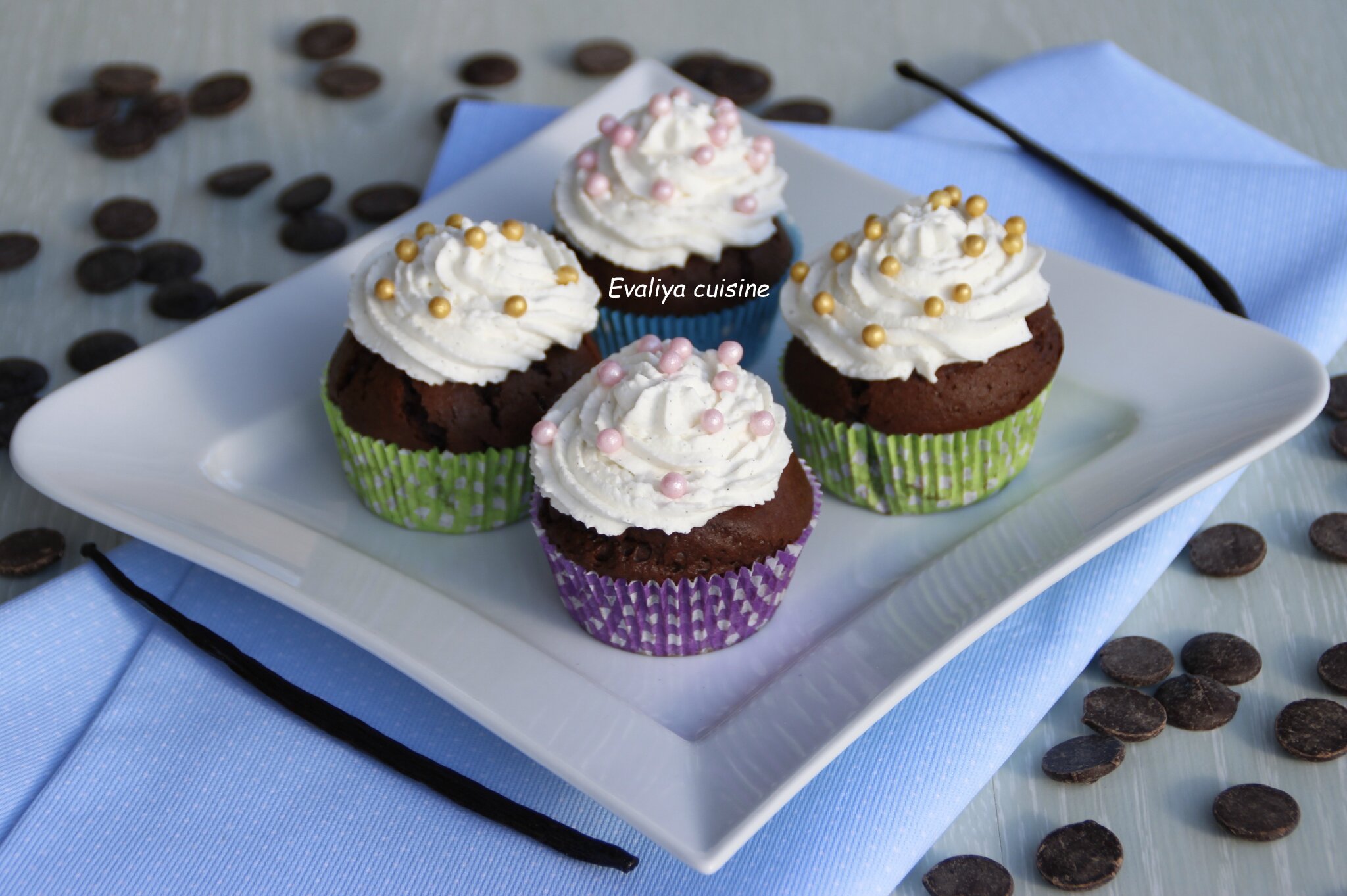 Cupcakes chocolat vanille evaliya cuisine