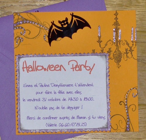 carte invitation halloween en anglais