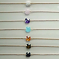 c) argent massif ou plaqué or et zirconium Bracelet-Collier
