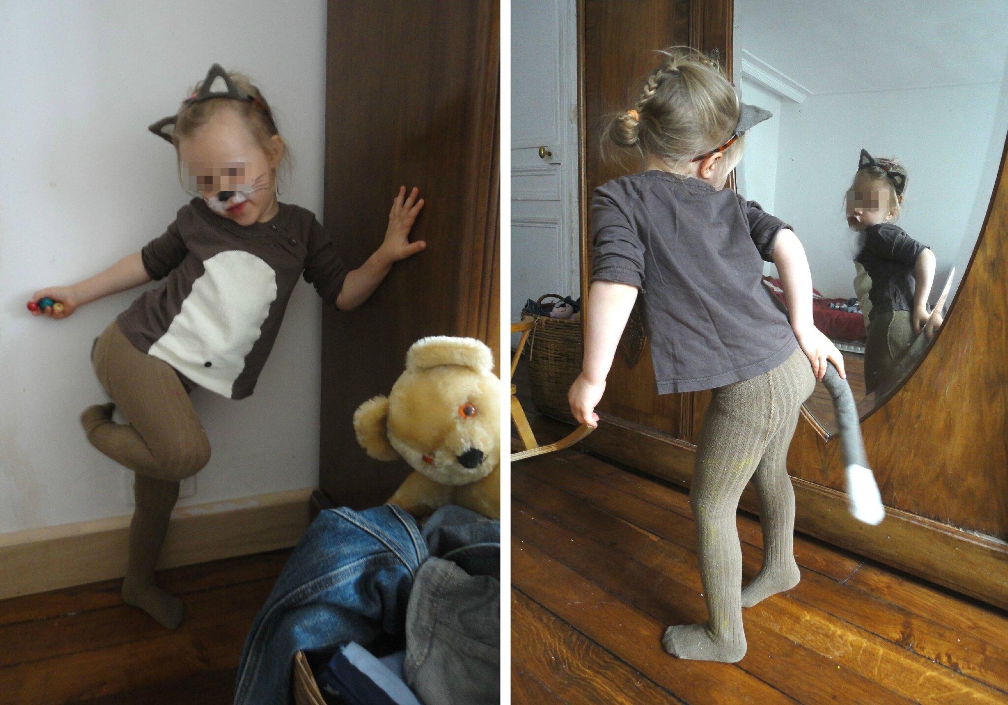 Costume facile de petit chat grenouille citadine