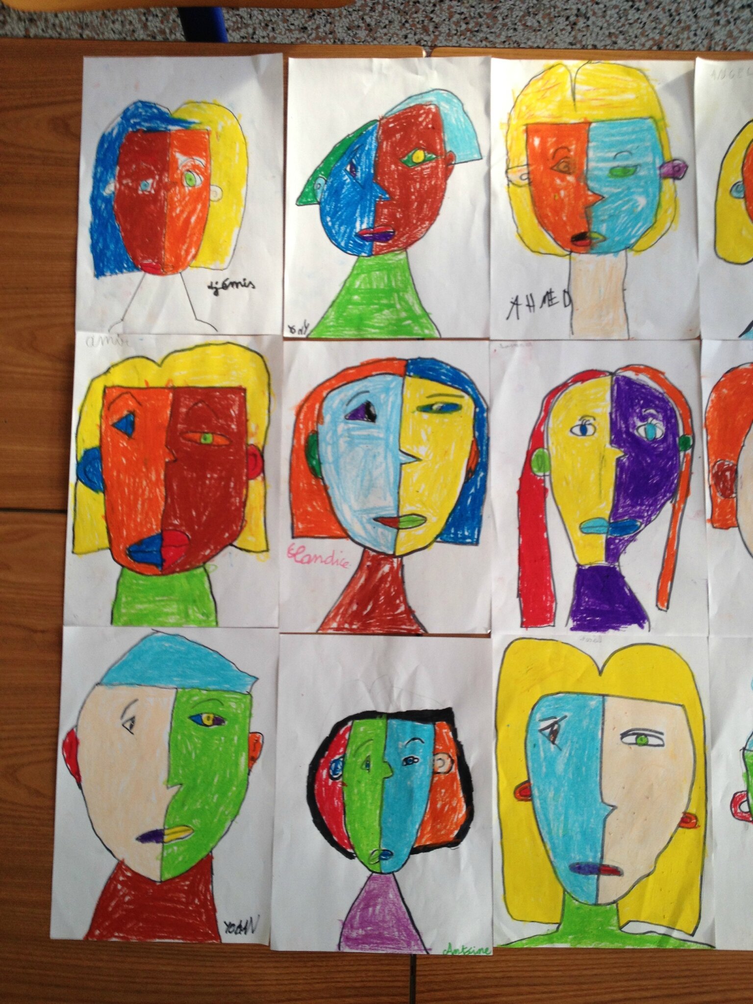 Coloriage Visage Picasso Maternelle