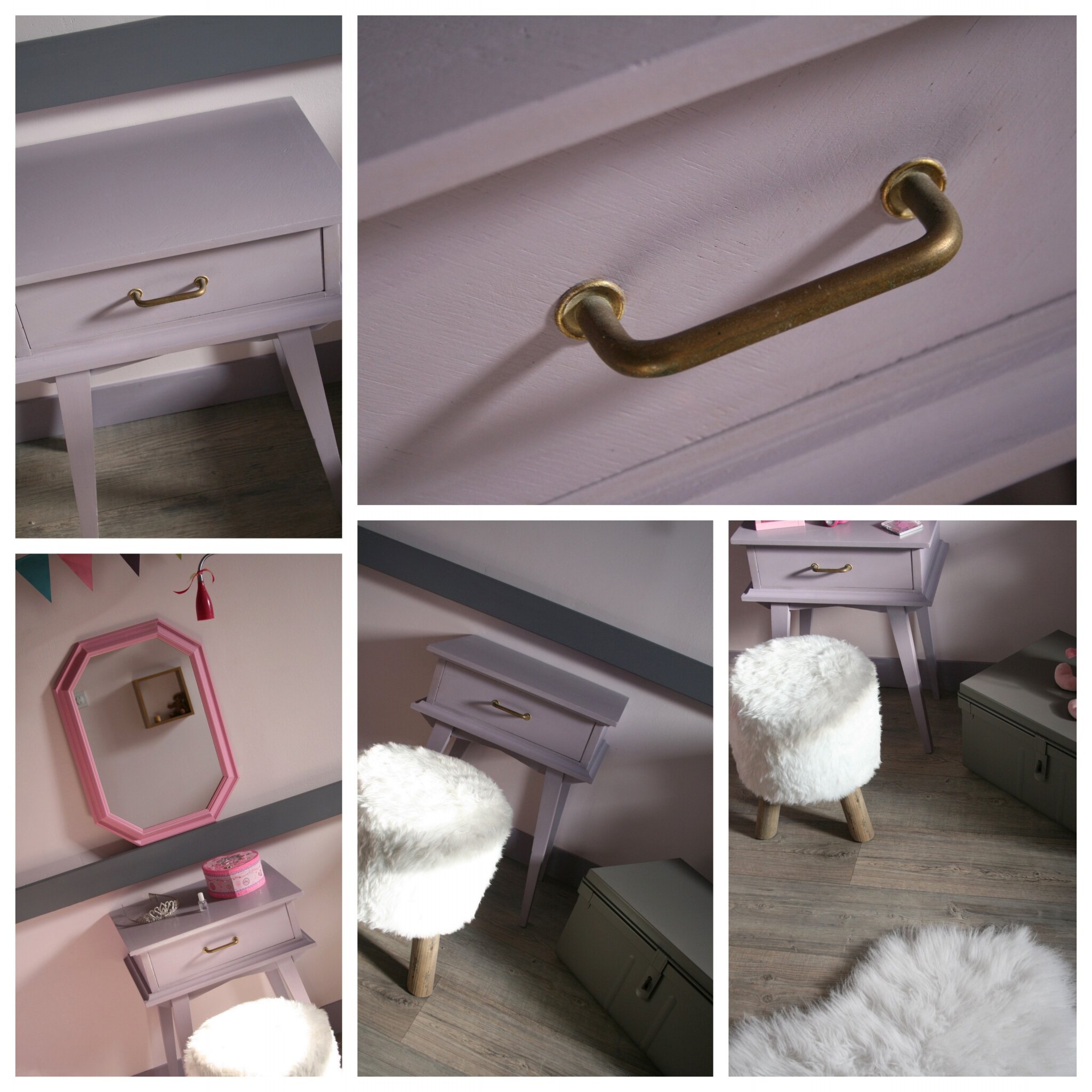 Chambre fille rose et violet vintage n°17 l'atelier