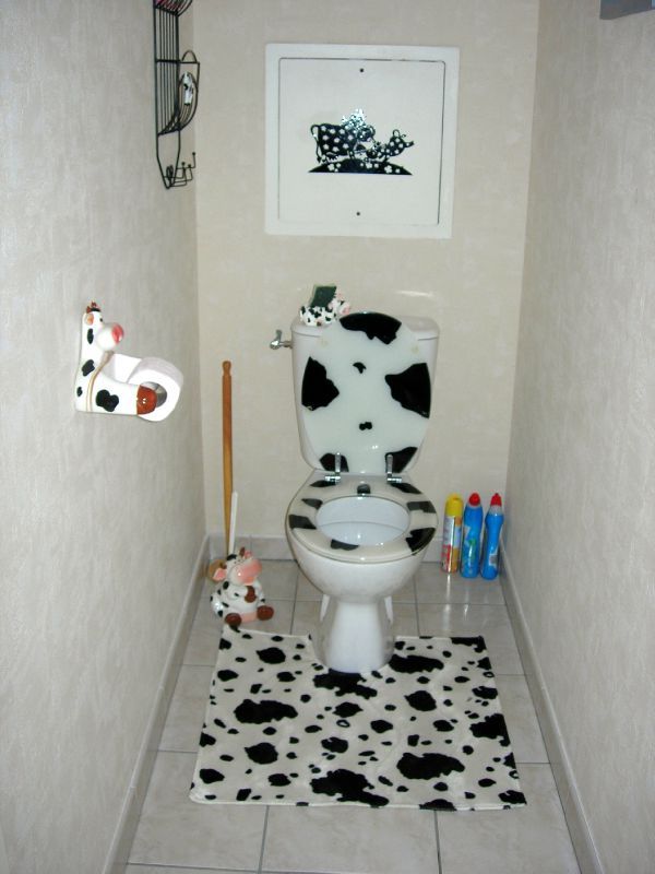 ToiletZone  La décoration de vos toilettes style : Vache 01