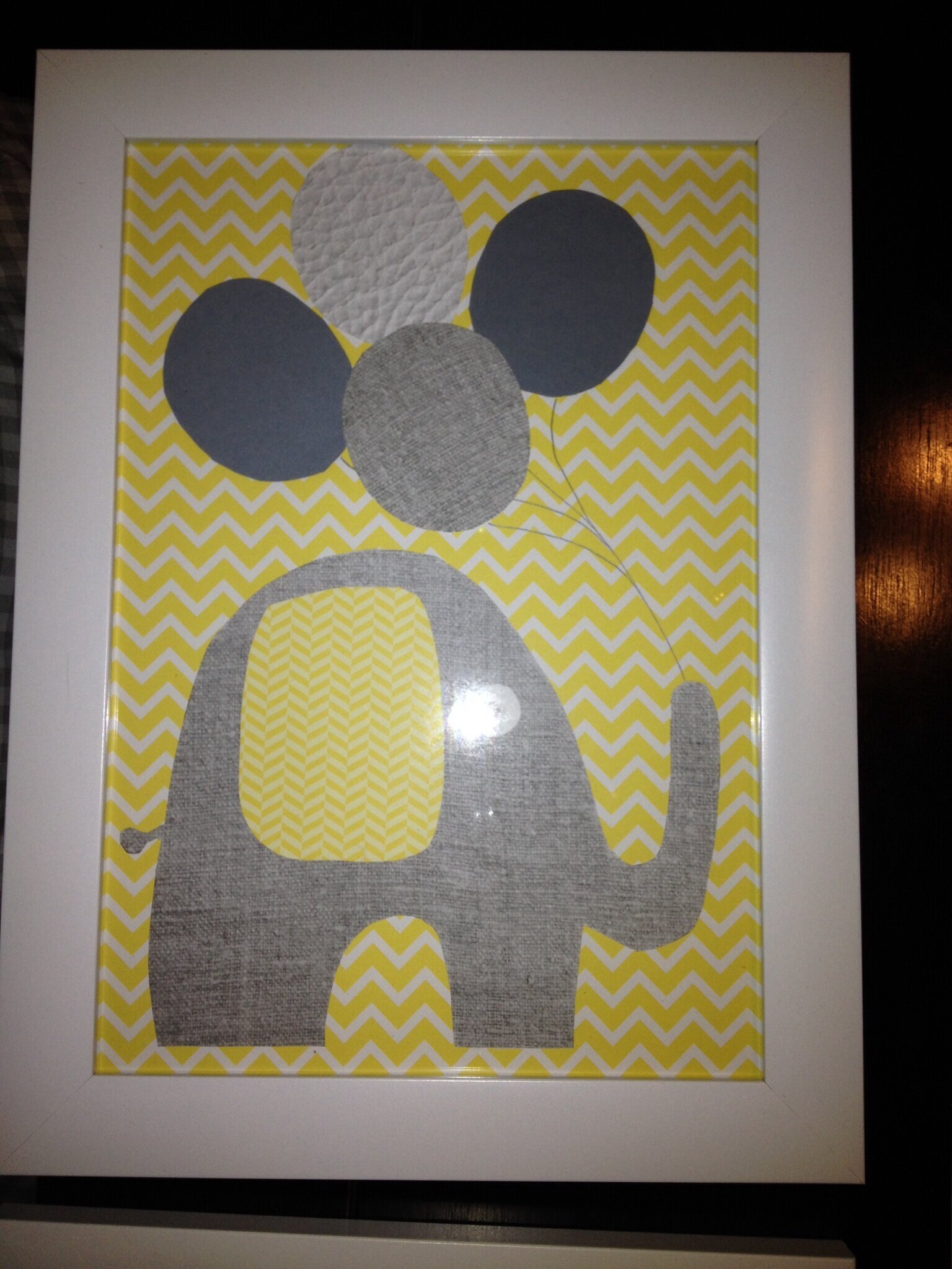 Tableau enfant jaune & gris creameliascrap