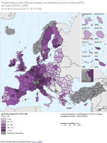 Le Pib Par Habitant Des Regions D Europe B U H E Z U R V