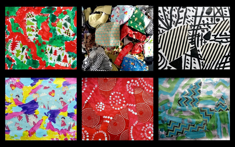 346-Compositions abstraites-Recyclage papiers cadeaux (91)