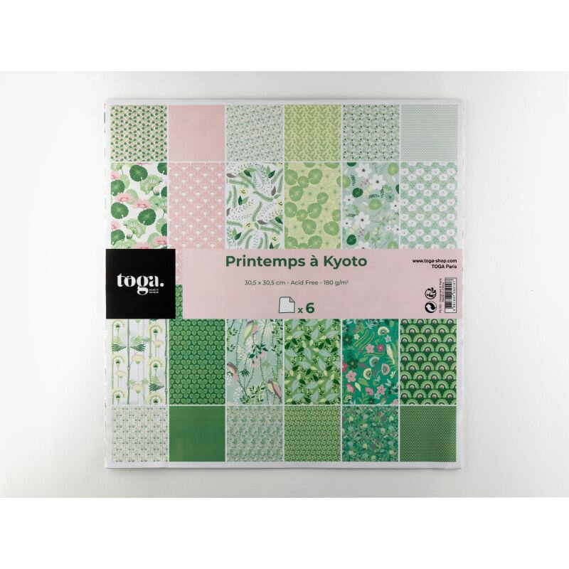 assortiment-de-6-papiers-doubles-30x30-toga-printemps-a-kyoto-