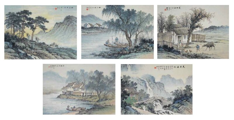 Five Landscapes by Yuan Songnian