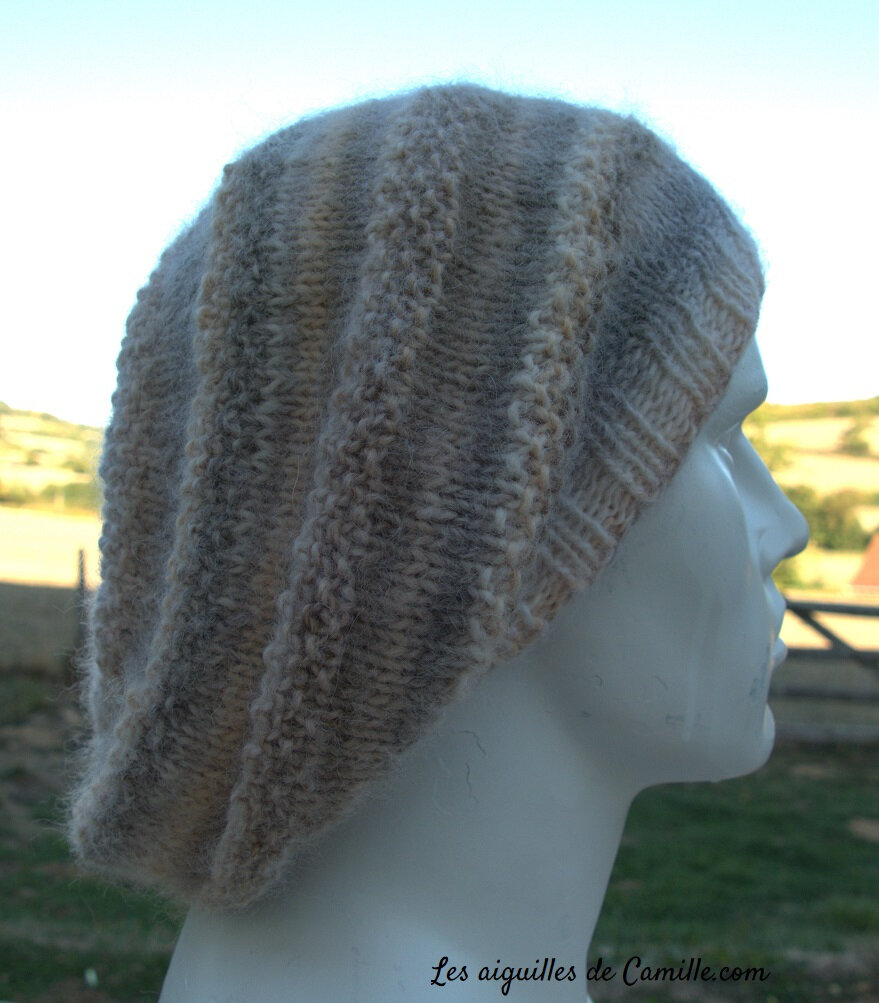 Un bonnet facile en coton  Comment tricoter un bonnet, Tricot