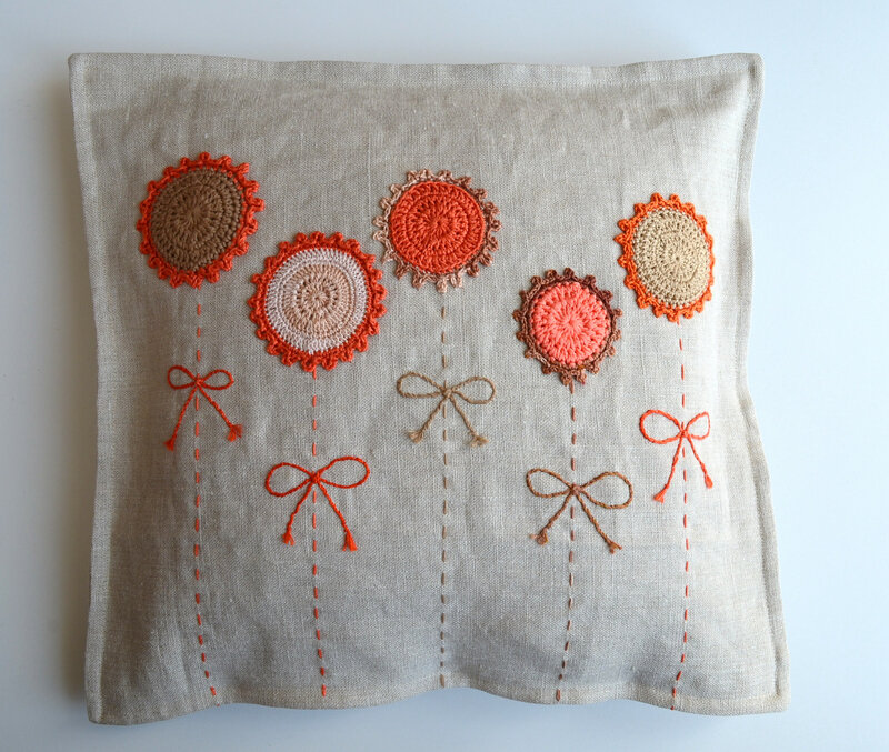 Coussin lin et crochet-la chouette bricole (2)
