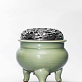 A longquan celadon tripod censer, ming dynasty (1368-1644)