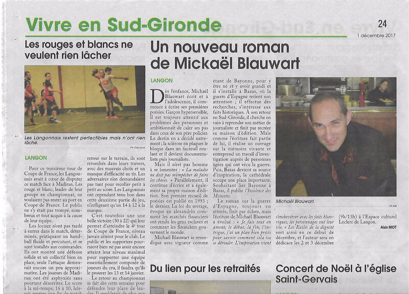 Le nouveau roman de Michaël Blauwart