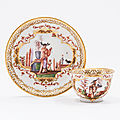A meissen porcelain chinoiserie tea bowl and saucer, circa 1723-24