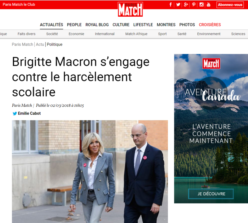 2018-03-02 21_08_19-Brigitte Macron s’engage contre le harcèlement scolaire