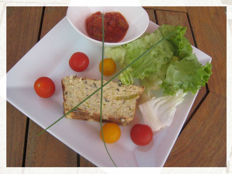 Terrine de courgettes au chèvre et coulis de tomates Fondue de cuisine