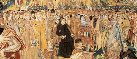 La reine et sa cour, extrait de la tapisserie des Valois, l'ambassade polonaise
