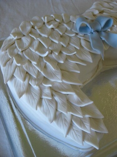 Décoration de Gâteau en Forme d'Ailes d'Ange et de Plumes pour