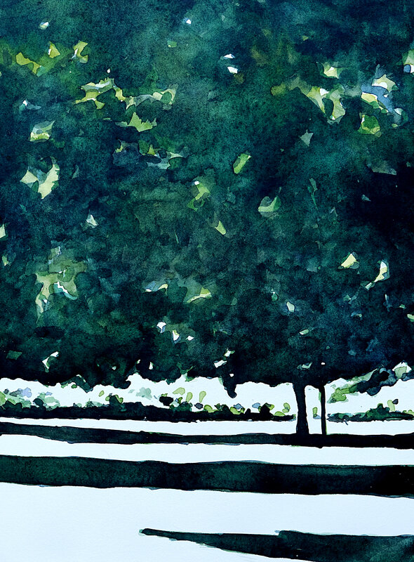 le jardin de st benoit aquarelle mai 2018