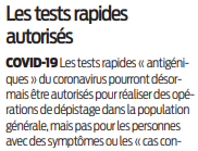 2020 09 17 SO Covid Les tests rapides autorisés