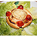 Tartelette fine tomate moutarde chèvre