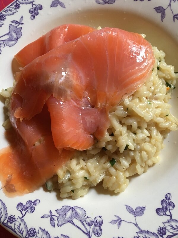 risotto au saumon fumé