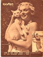 1951-08-MM_in_white_dress-studio_Fox-AYAYF-with_cat_Pinky-mag-1952-ecran-espagne