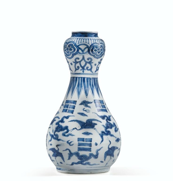 Vase en porcelaine bleu blanc Dynastie Ming, époque Wanli