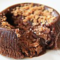 Moelleux au chocolat coeur fondant praline croustillant