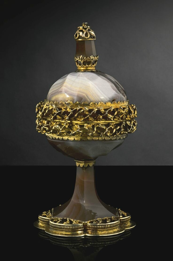 A rock crystal cup and cover with enameled gold mounts, probably French,  last third of the 19th century,, STONE III, 2022