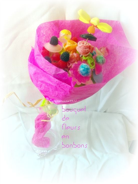 bouquet de fleurs en bonbons