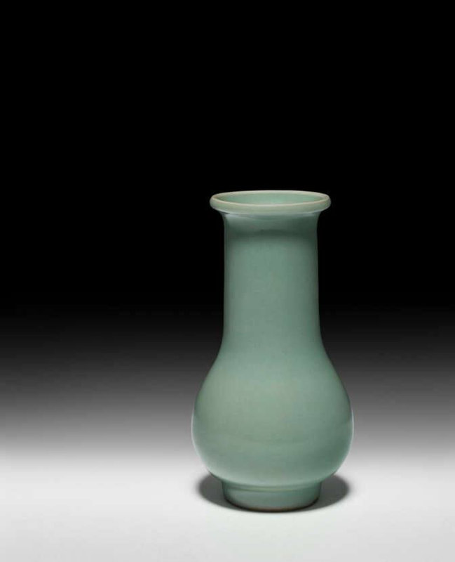 A Longquan celadon pear-shaped vase, Southern Song-dynasty (1127-1279)