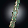 A very rare and important gold-inlaid bronze sword, eastern zhou dynasty, late 6th-early 5th century bc