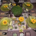 table autour du tournesol