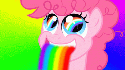205692__UNOPT__safe_pinkie-pie_animated_pony_solo_smile_happy_rainbow_seizure-warning_vomit_excited_puking-rainbows