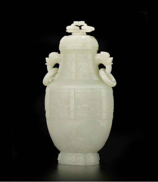 Legend of Asia White & Black Pomegranate Vase with Feathers