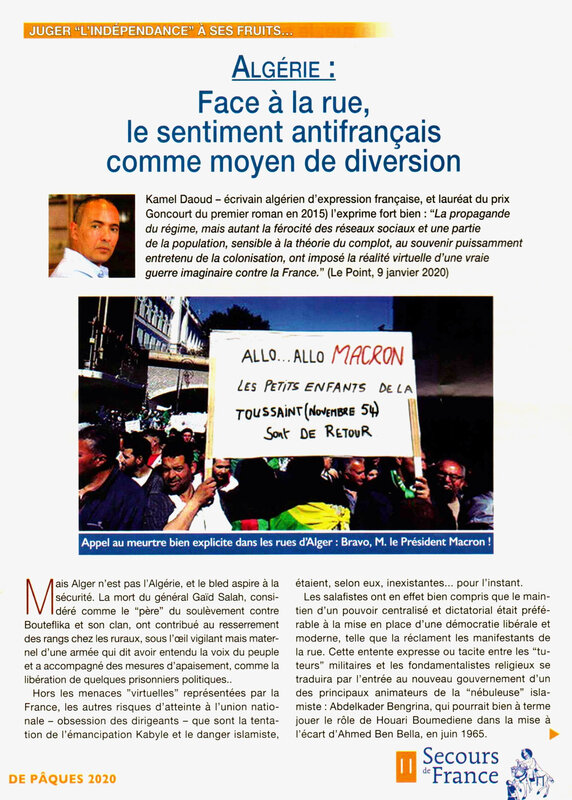 Secours de France, Pâques 2020 (1)